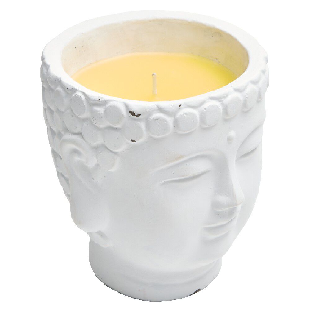 Bougie dans pot tête de Bouddha