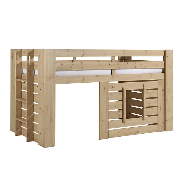 Lit cabane 90x200 sommier inclus Vipack Oliver Bois