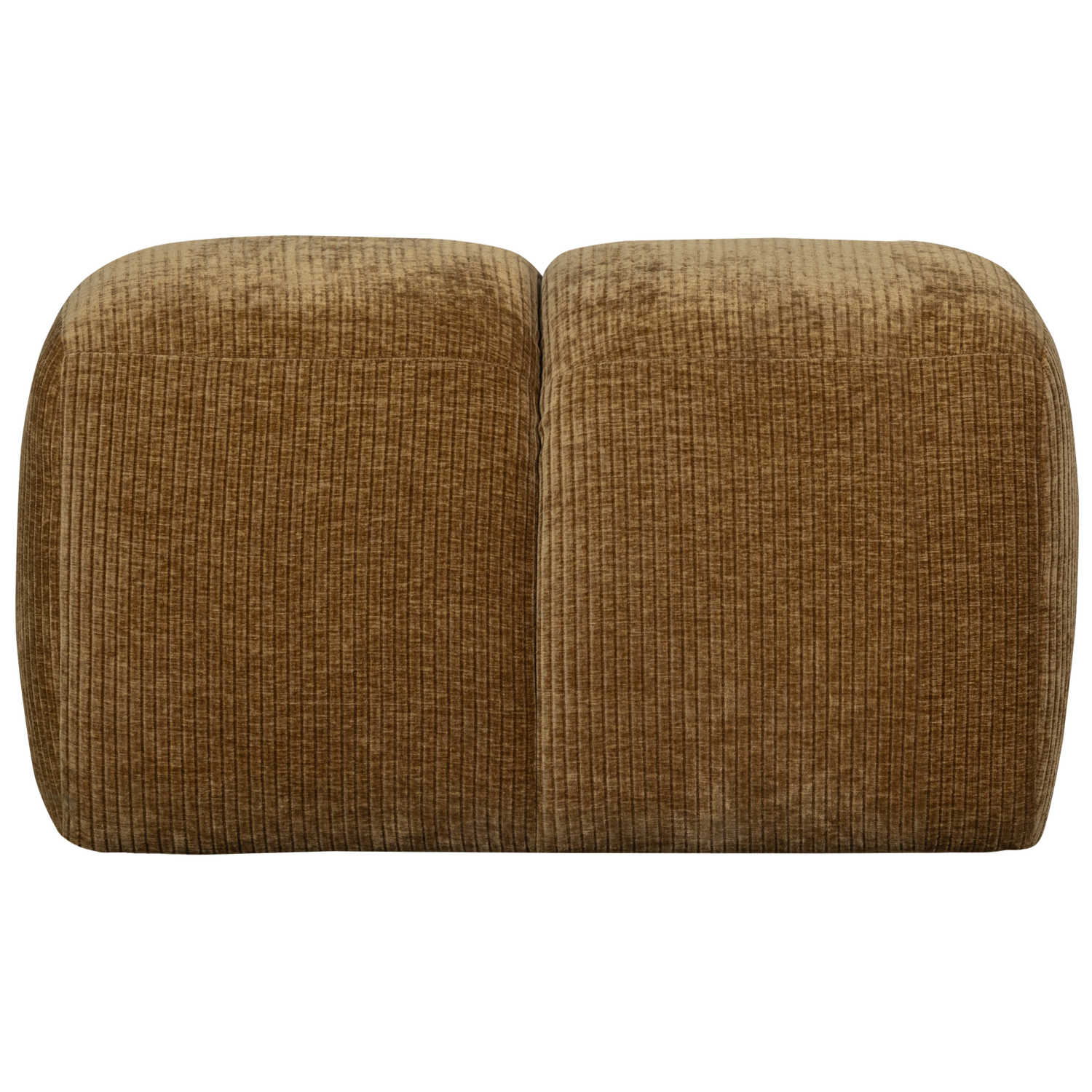 WOOOD poef Mojo - Geweven Ribstof - Honing Geel - 80x60x45