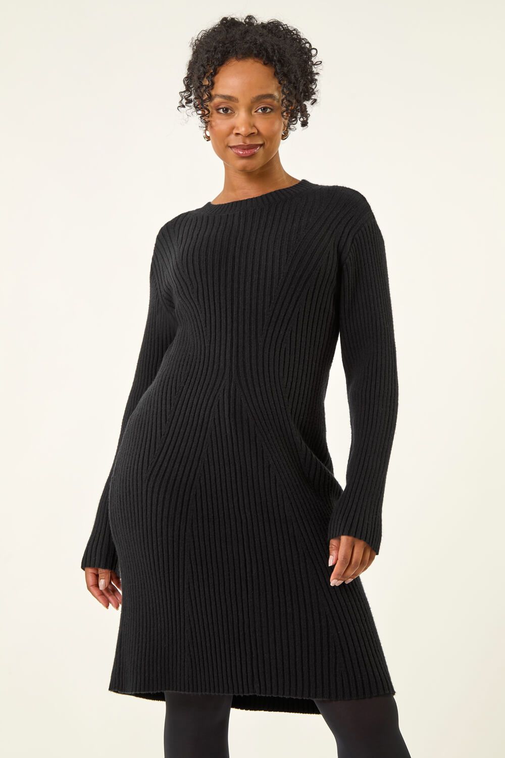 Roman Petite Ribbed Knitted Dress