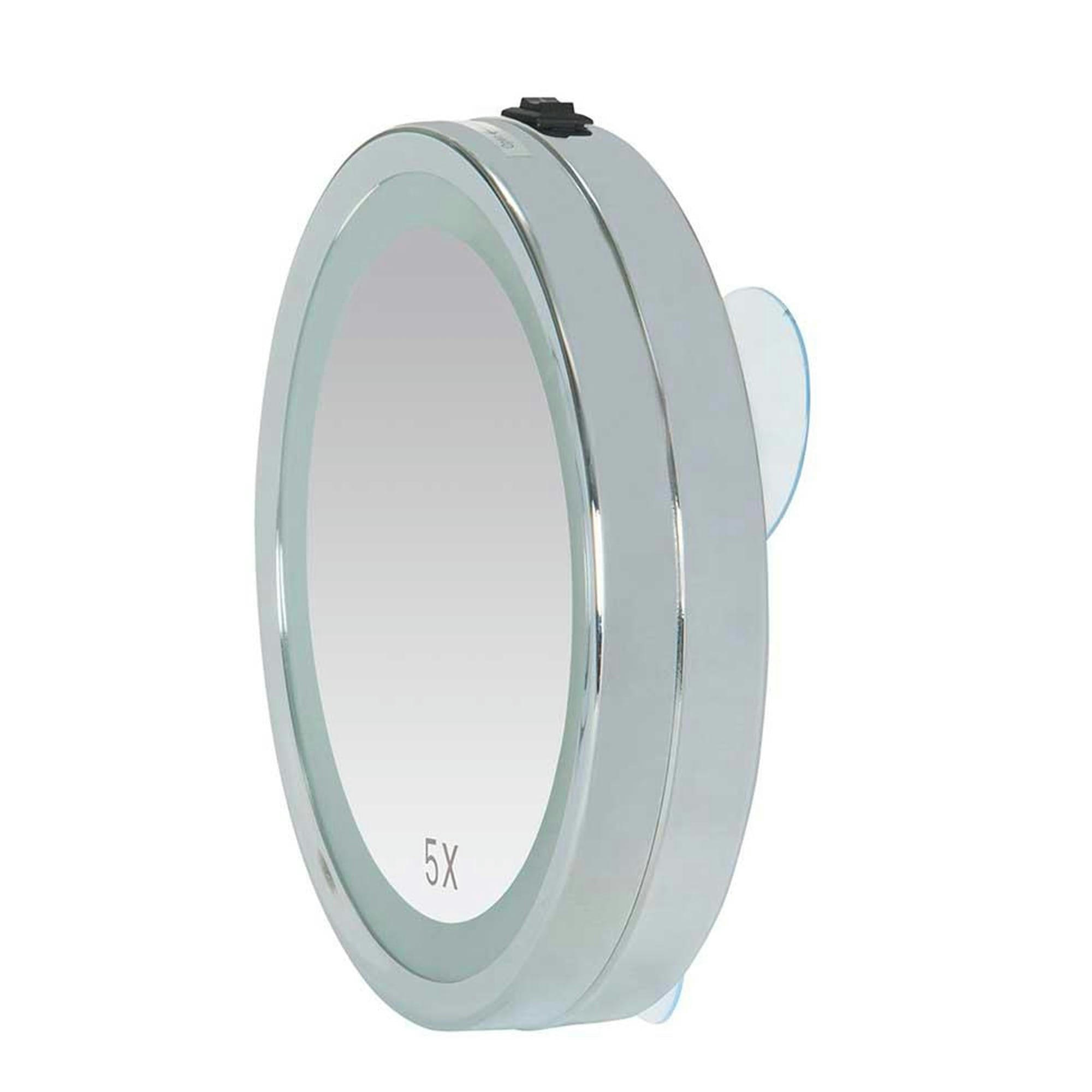 - Miroir grossissant x5 lumineux rond sur ventouses