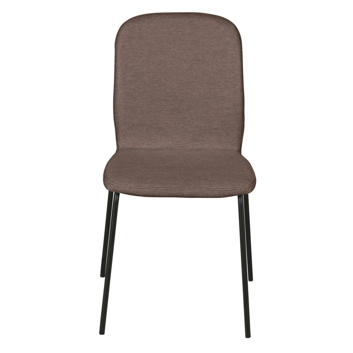 SENSE - Chaise tissu marron clair piètement métal