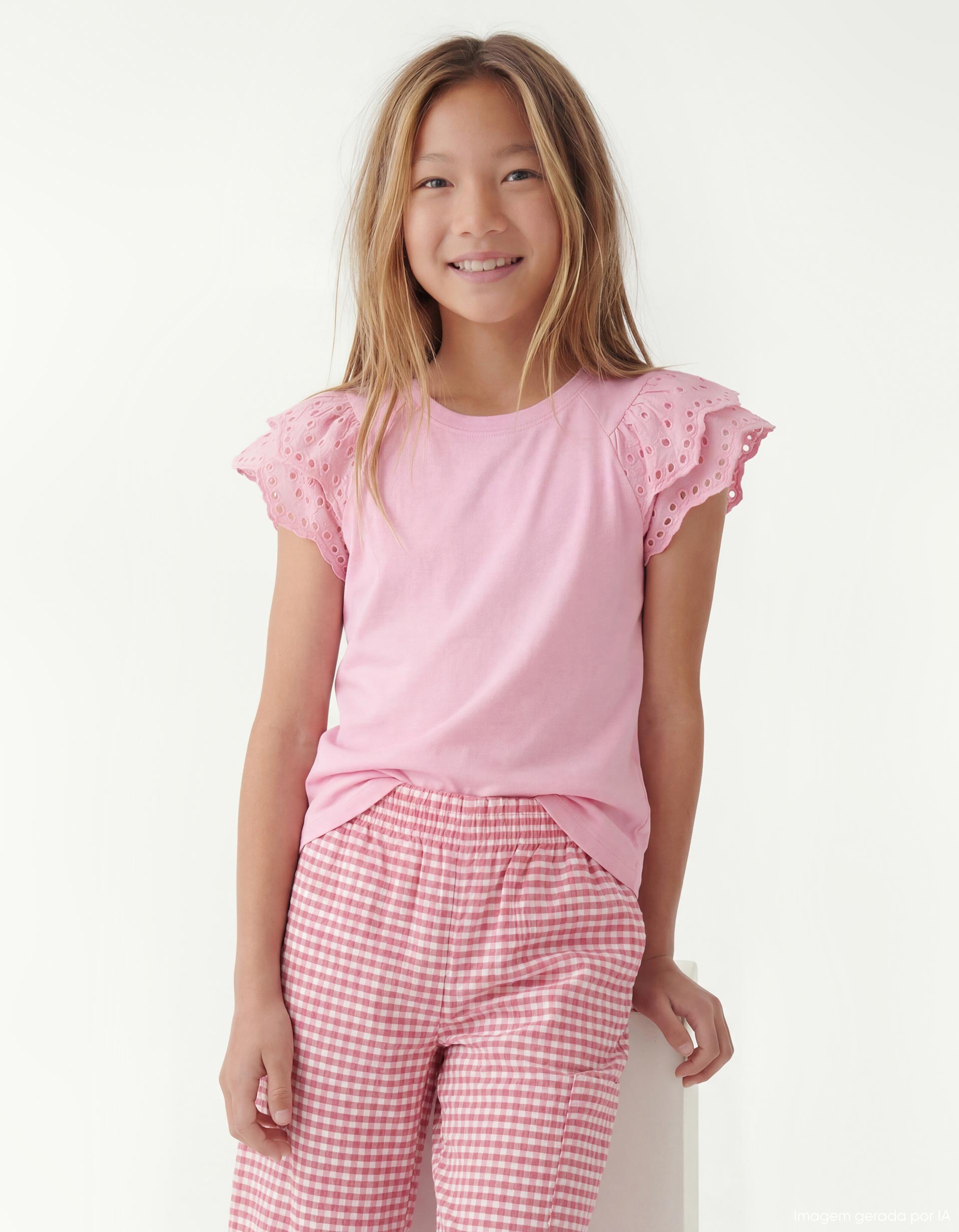 T-shirt, Menina, Rosa