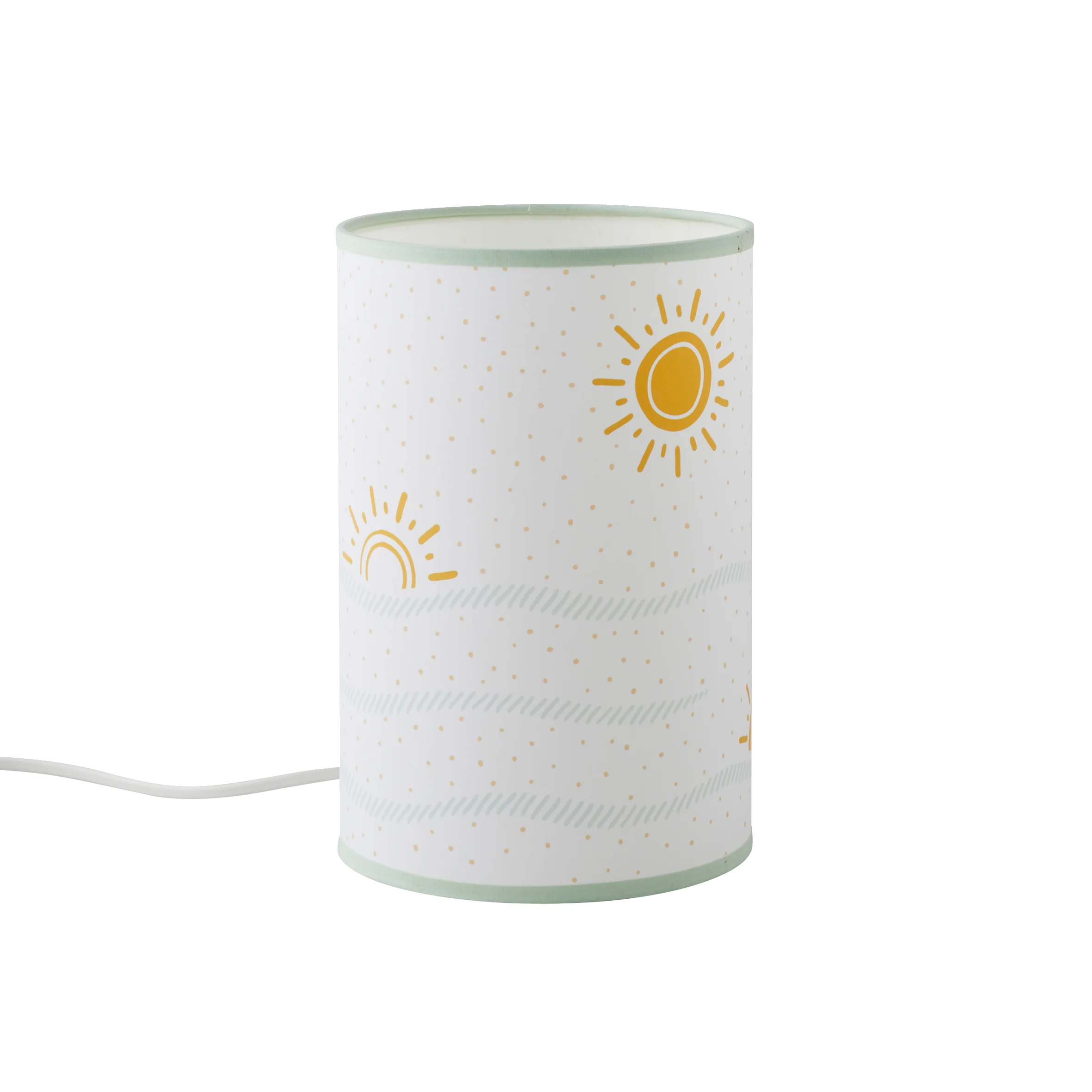 Lampe de chevet SOLEA blanc, ocre, bleu doux 24 x 16 cm