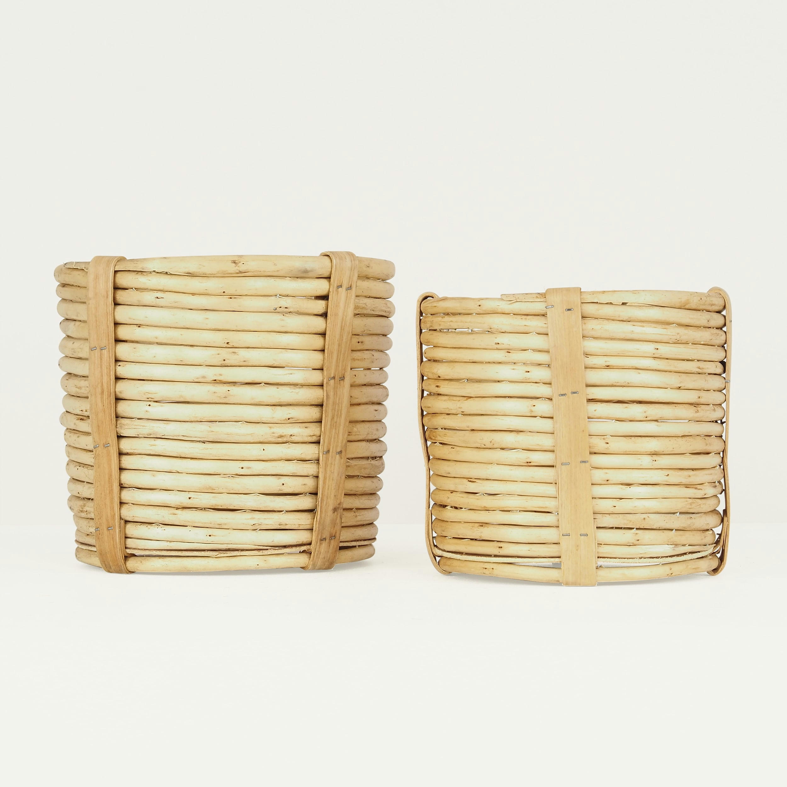 - Cache-pots lot de 2 en rotin tressé 19cm