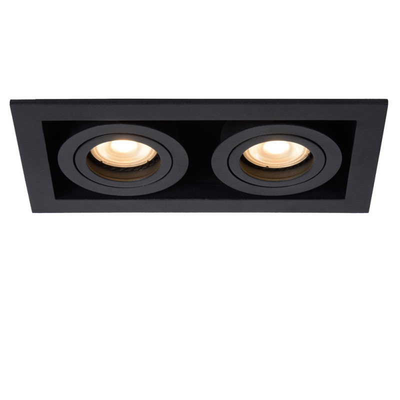 Spot encastrable Chimney noir GU10 2 x 50 W LUCIDE