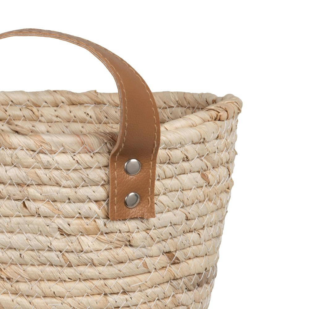 - Panier à poignée en fibre végétale