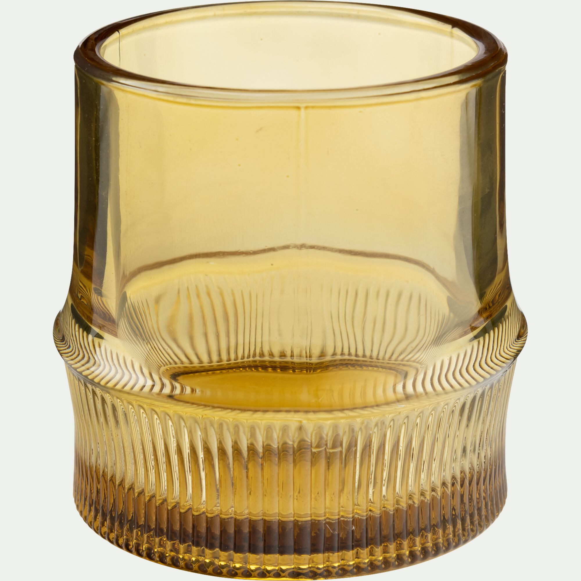 VLORE - Photophore en verre H8cm - jaune