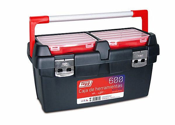 Boîte à outils - TAYG - 60 cm - Plastique et aluminium - Noir et rouge - 10 compartiments