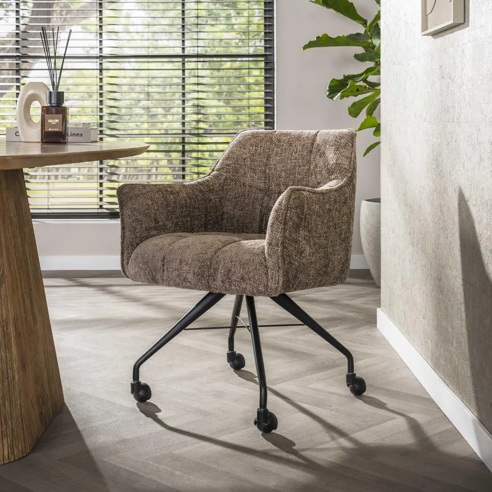 Eetkamerstoel Champagne - Incl. Wieltjes - Hoven - Set van 2