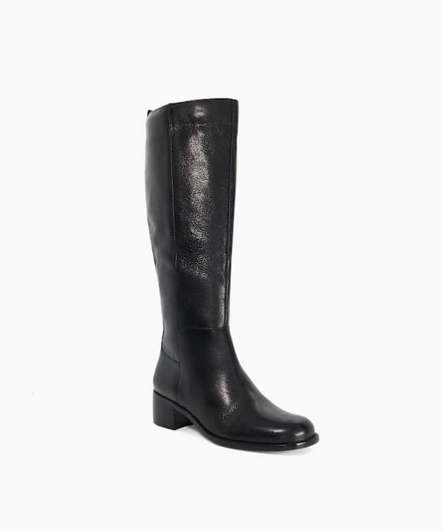 Turner Black - Leather Knee-High Boots