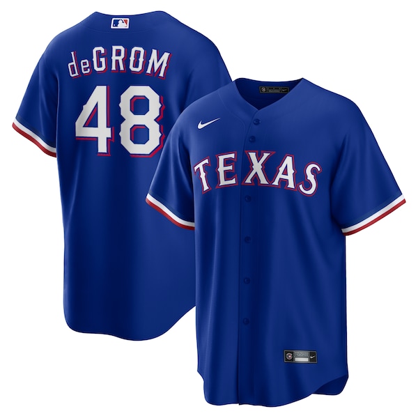 Jacob deGrom Texas Rangers Nike Away Replica Player Jersey - Royal/White
