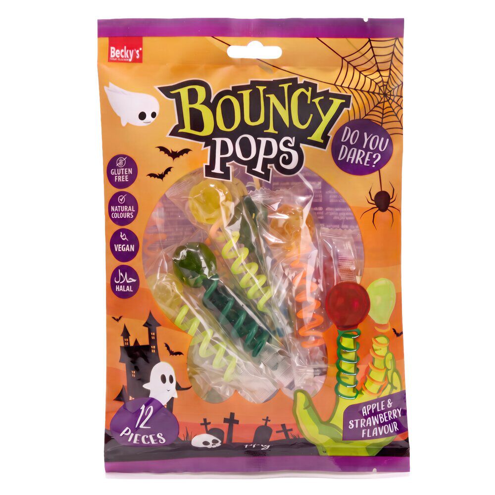 Bonbon Halloween Jumpy Pops tête de mort et sorcière 140g
