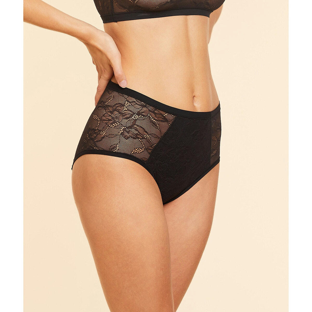 Culotte menstruelle taille haute en dentelle Tila