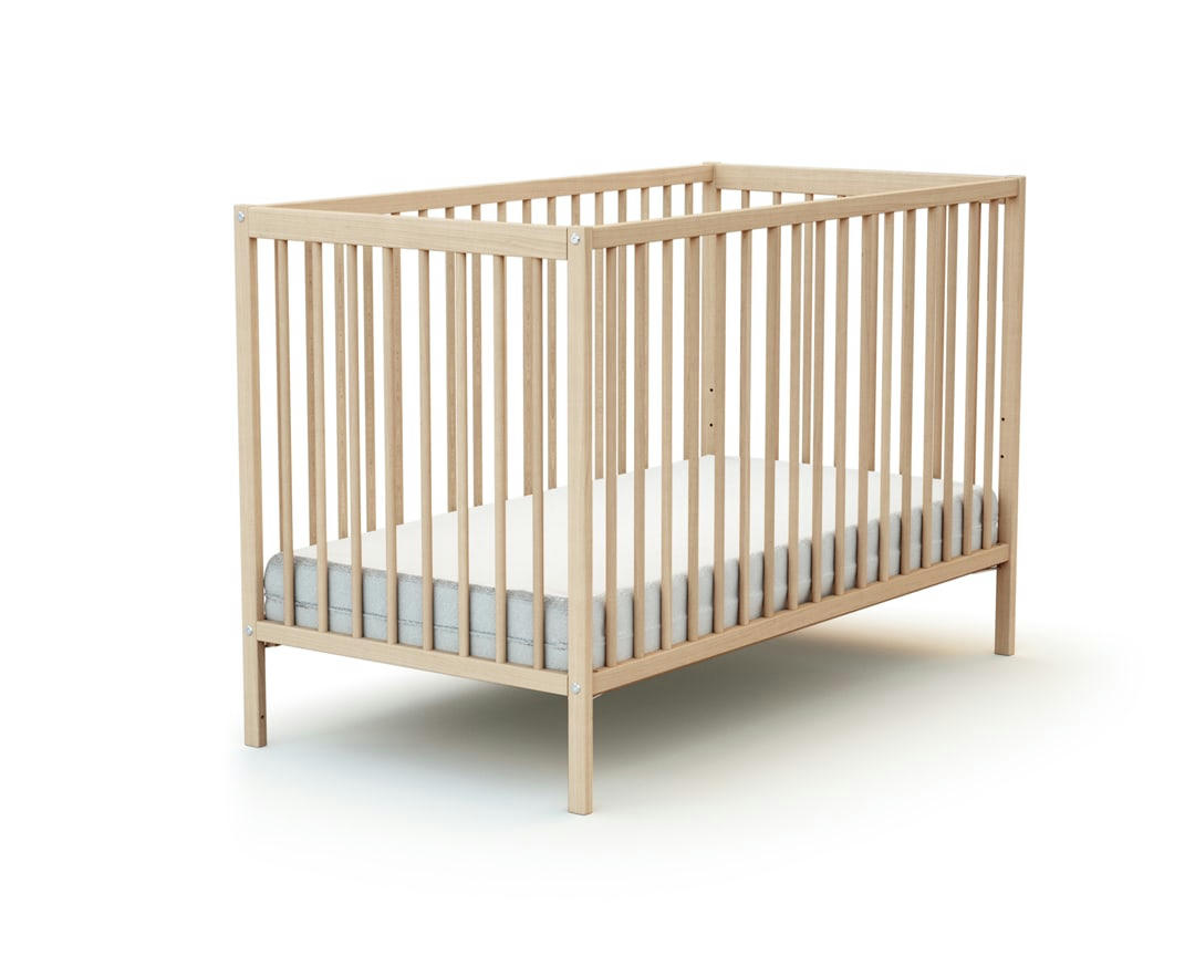 ESSENTIEL - Lit bébé 60x120 hêtre brut