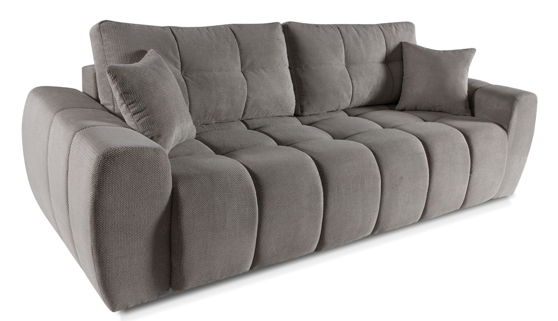 FITU Wygodna, duża sofa rozkładana do salonu, szara