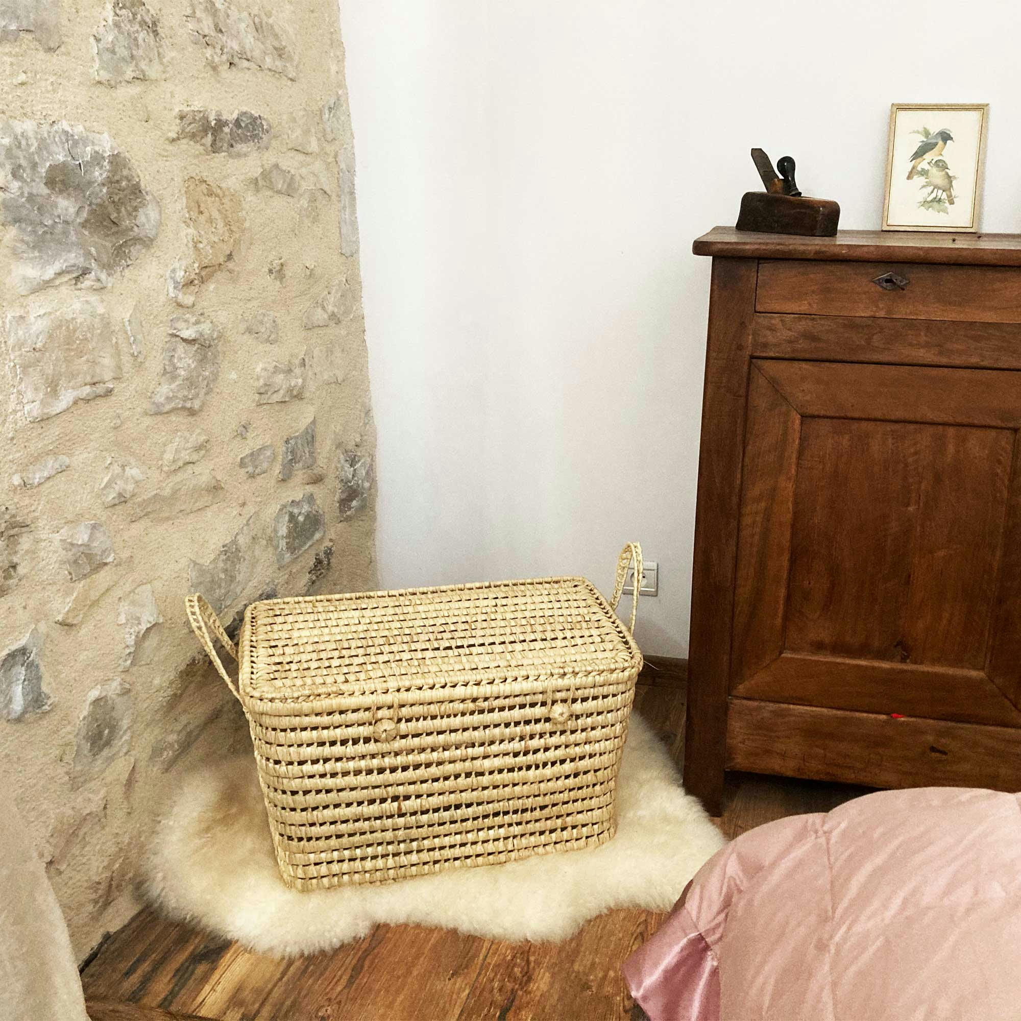 PILOU - Grand coffre de rangement en fibres naturelles