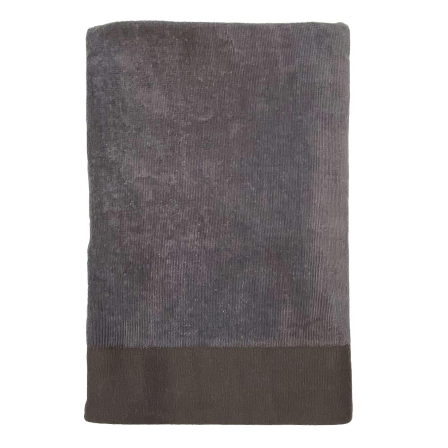 EPONGE VELOURS UNIE - Serviette de bain éponge velours unie "Shady" Gris 90x160