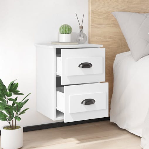 NNEVL Wall-mounted Bedside Cabinet White 41.5x36x53cm