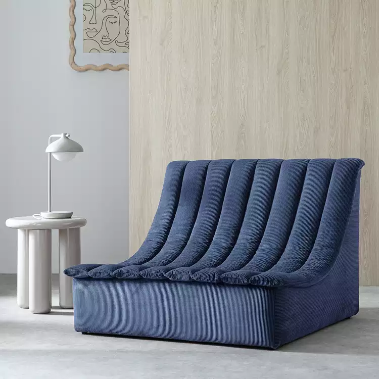 Habitat 60 Scoop Fabric Chair - Navy