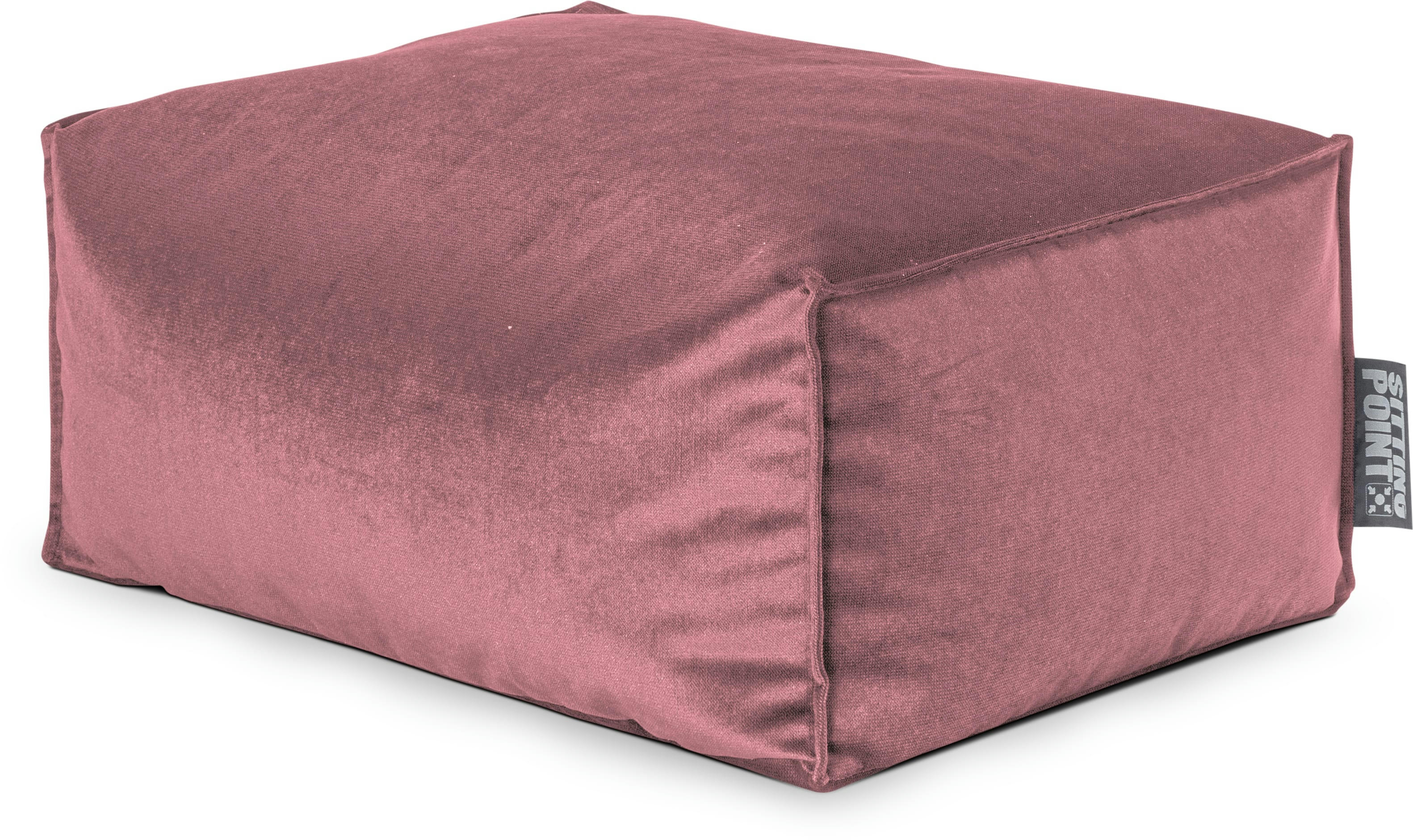 MARLA - Repose-pied d'intérieur aspect velours vieux rose 55x65x35cm