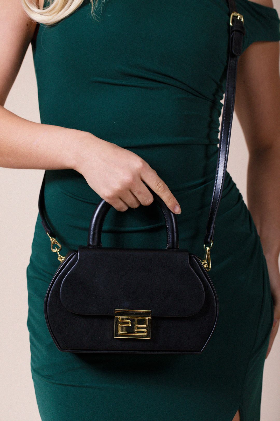 SVNX Hard Grab Bag in Black with Gold Hardware