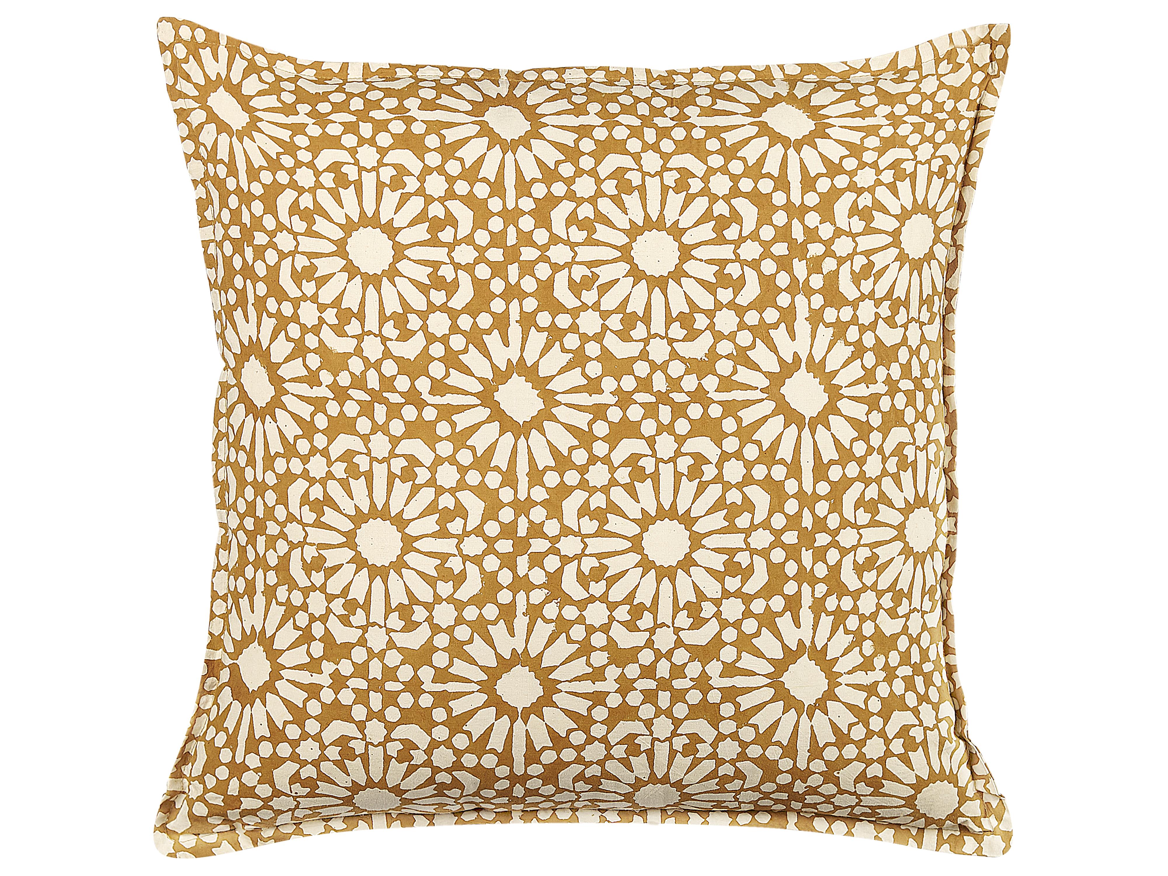 Throw Cushion CEIBA Cotton 45 x 45 cm Beige Geometric Pattern