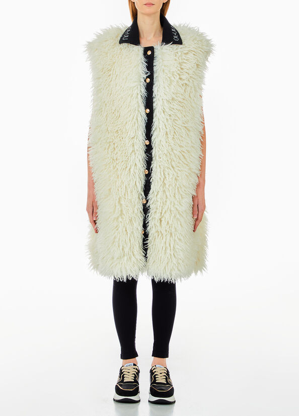 Maxi gilet in pelliccia sintetica