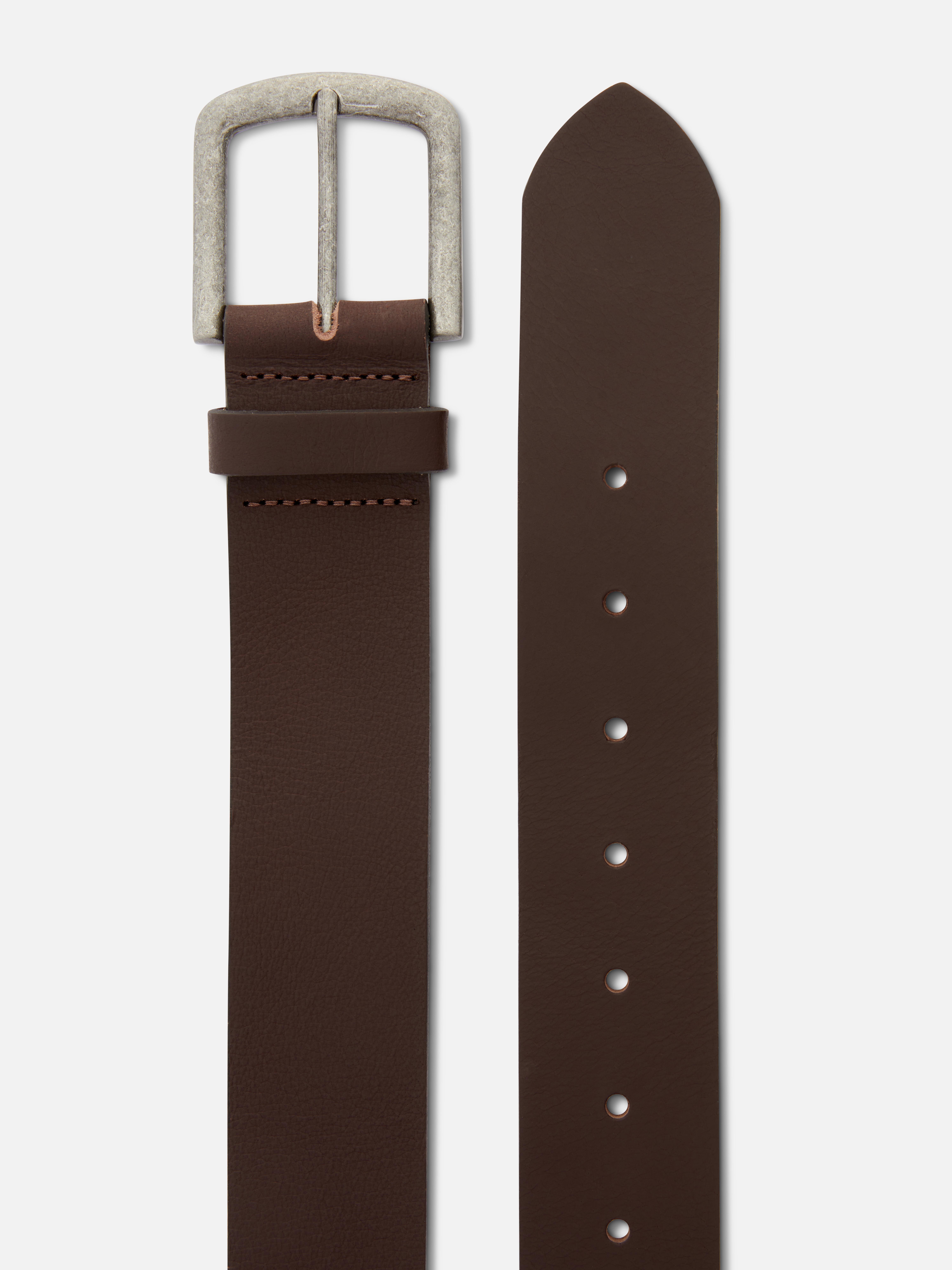 Square Buckle Leather Belt