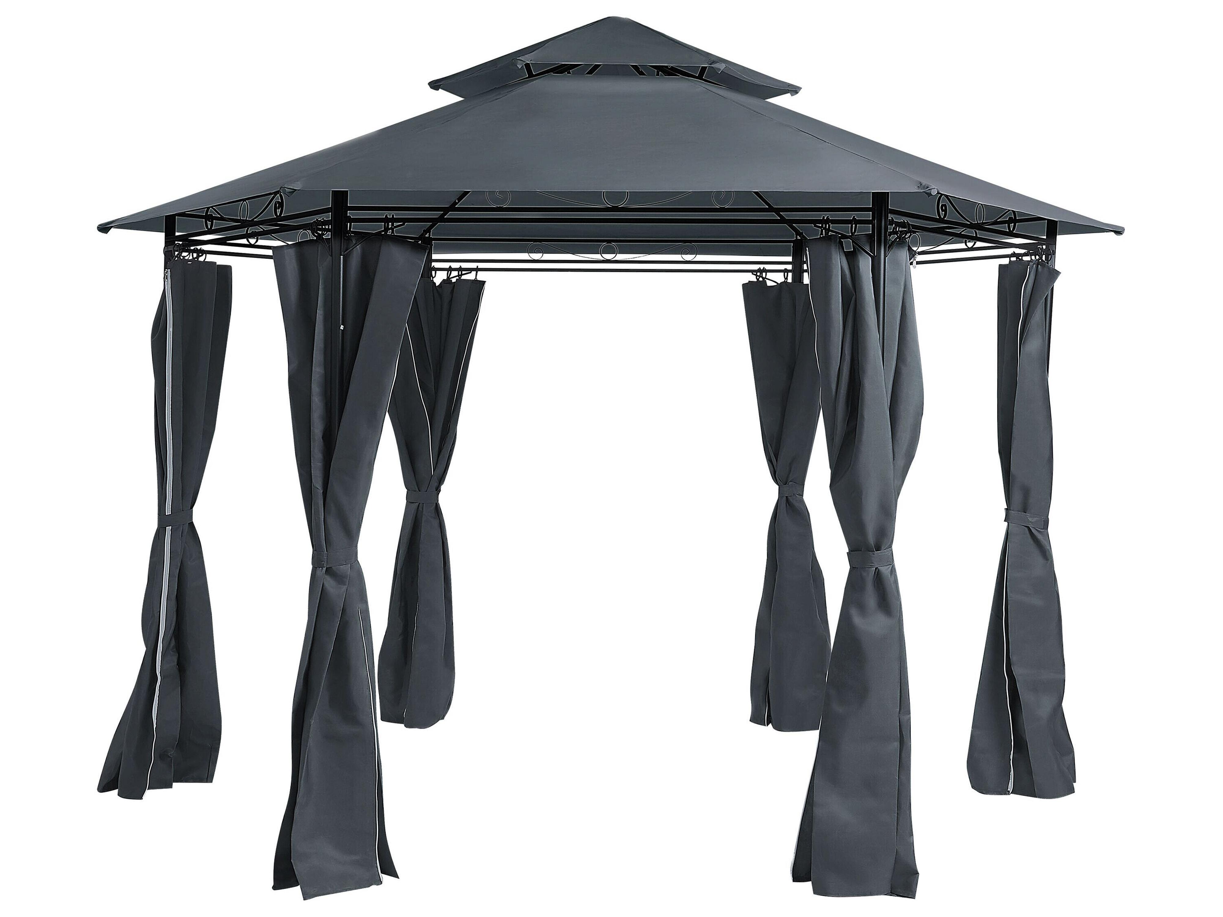 Gazebo PORTEL Metal 350 cm 350 cm Graphite Grey