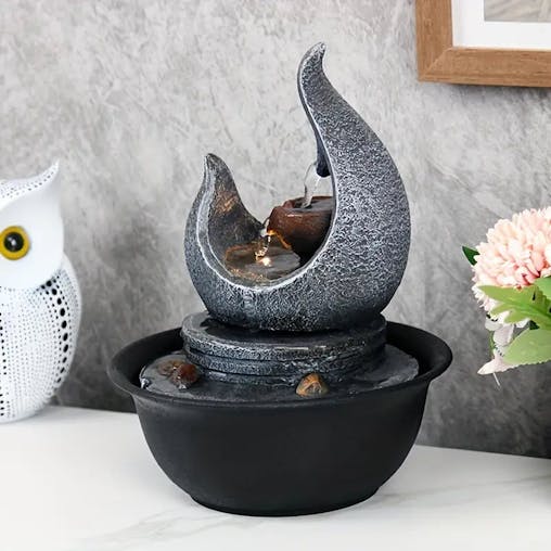 NNETM Moon Fountain USB-Powered Tabletop Waterfall Kit