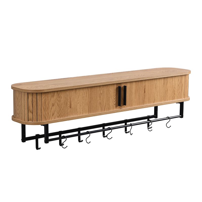 Furnilux Kapstok 120x24x32 cm - XXXL - Wandkapstok Kiruna - 12 haken - Licht Eiken
