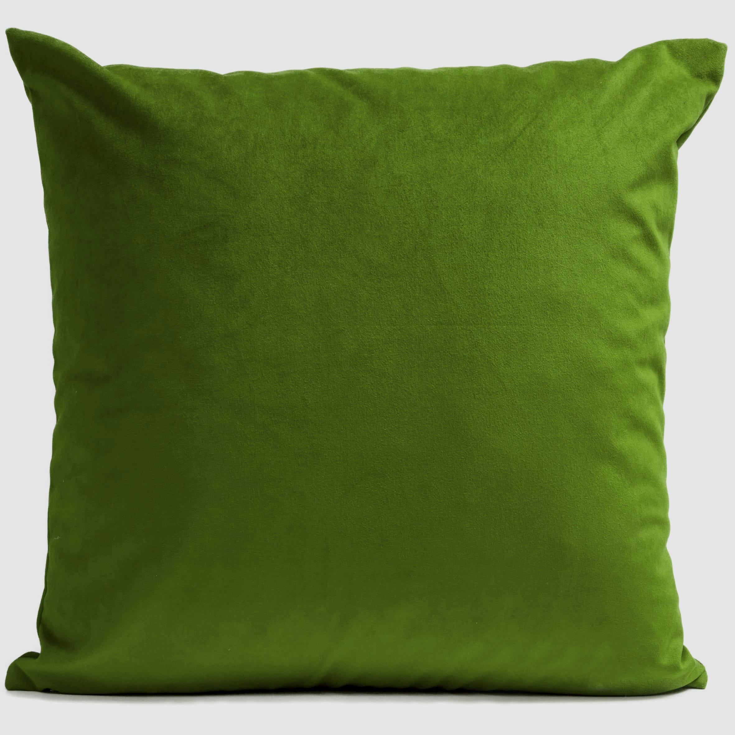 - Coussin uni suédine vert 40x40cm