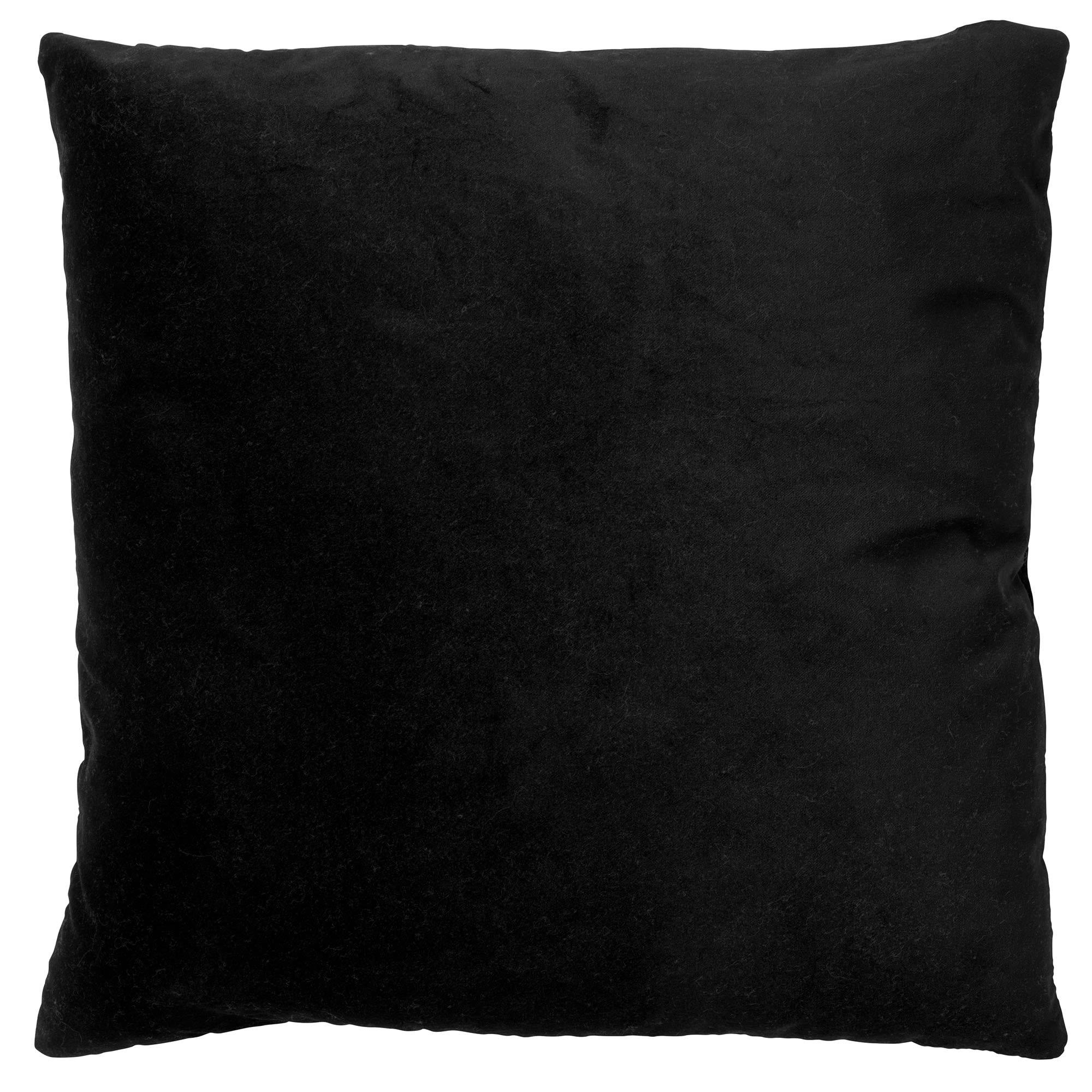 PEBBE - Coussin - noir en velours 45x45 cm avec motif rayé
