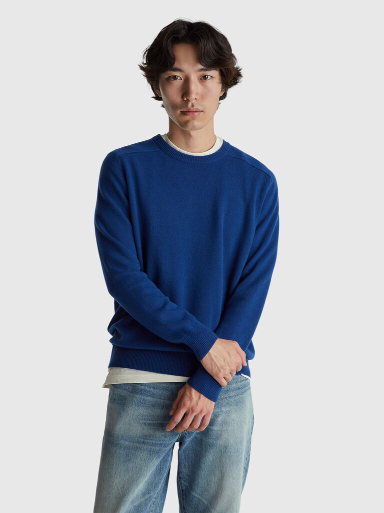 Crew neck sweater in pure Merino wool