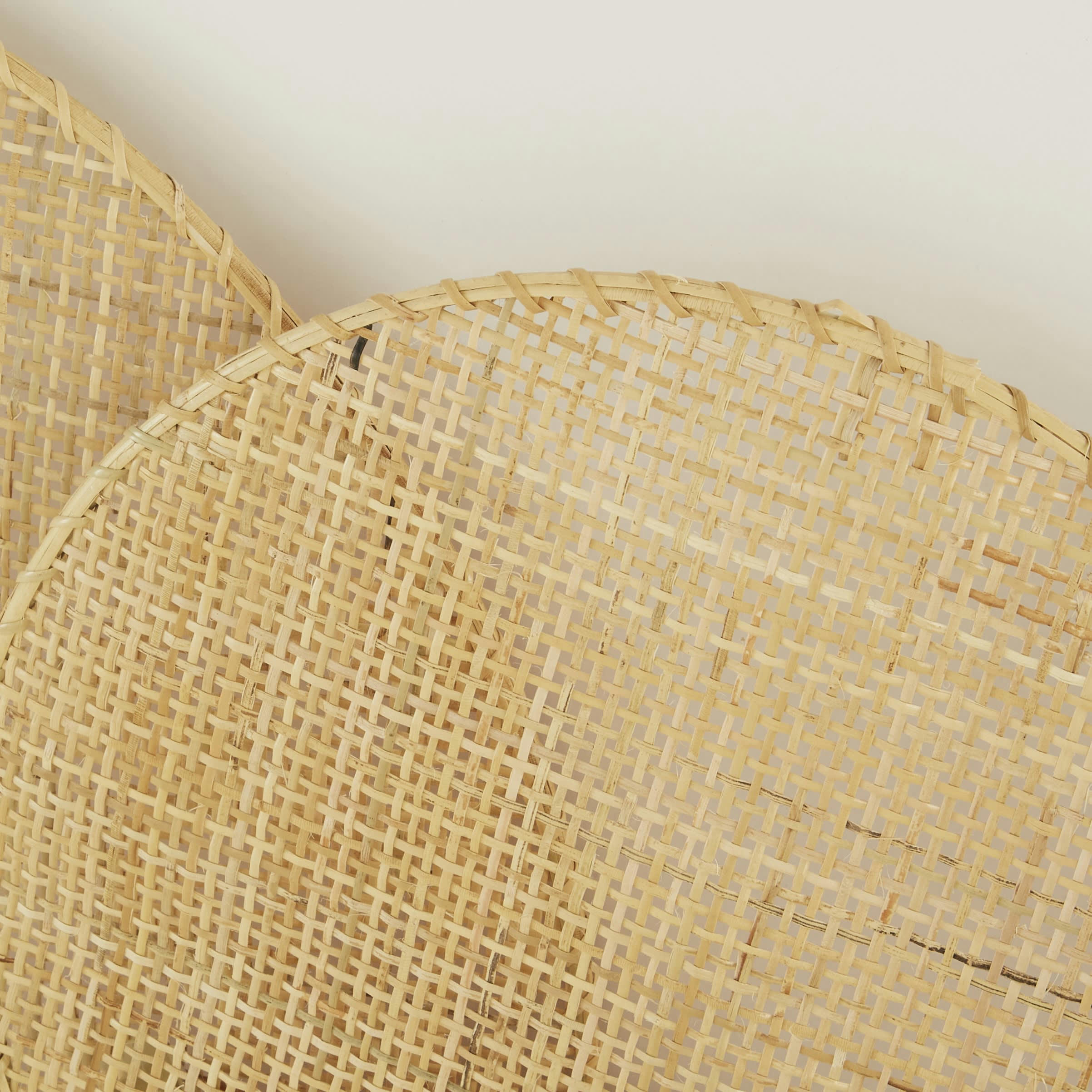 TASSIA - Déco murale cercles en rotin tressé 140x82