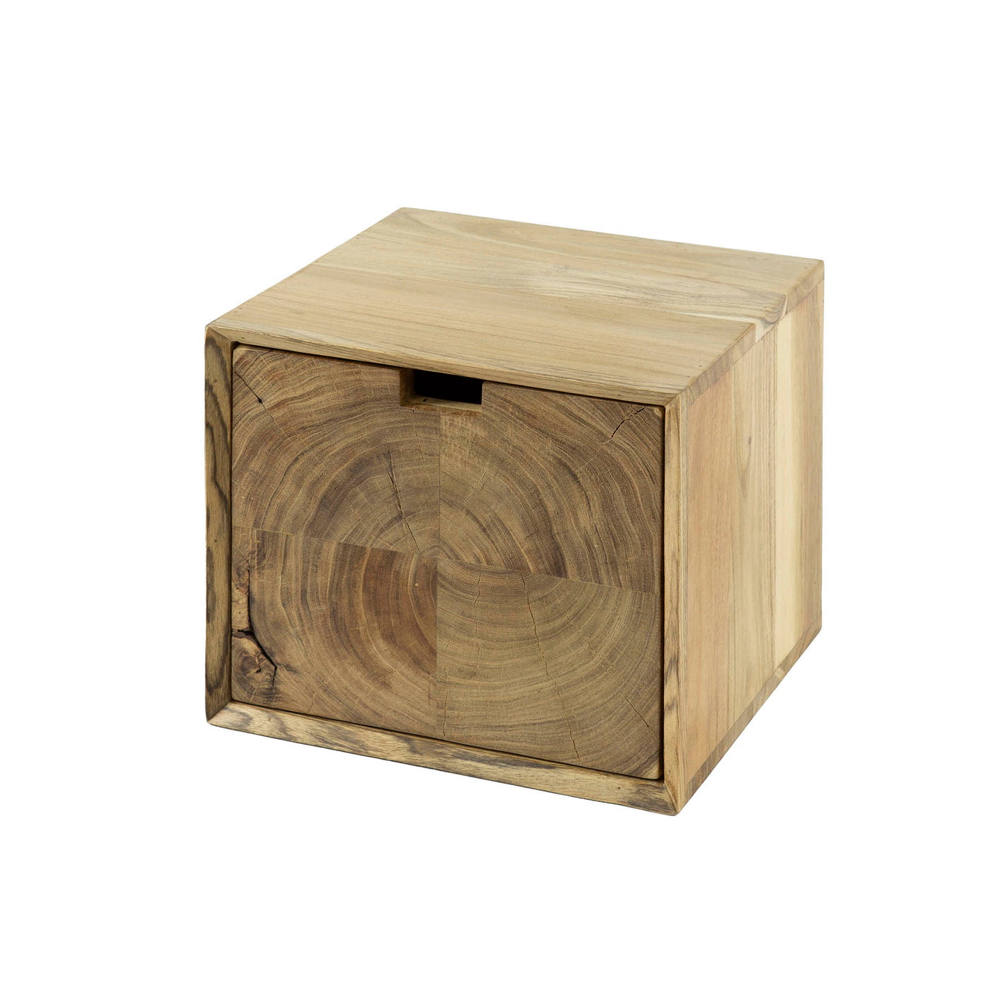 Giga Meubel Nachtkastje Block - Naturel Acaciahout - 30x29x25cm