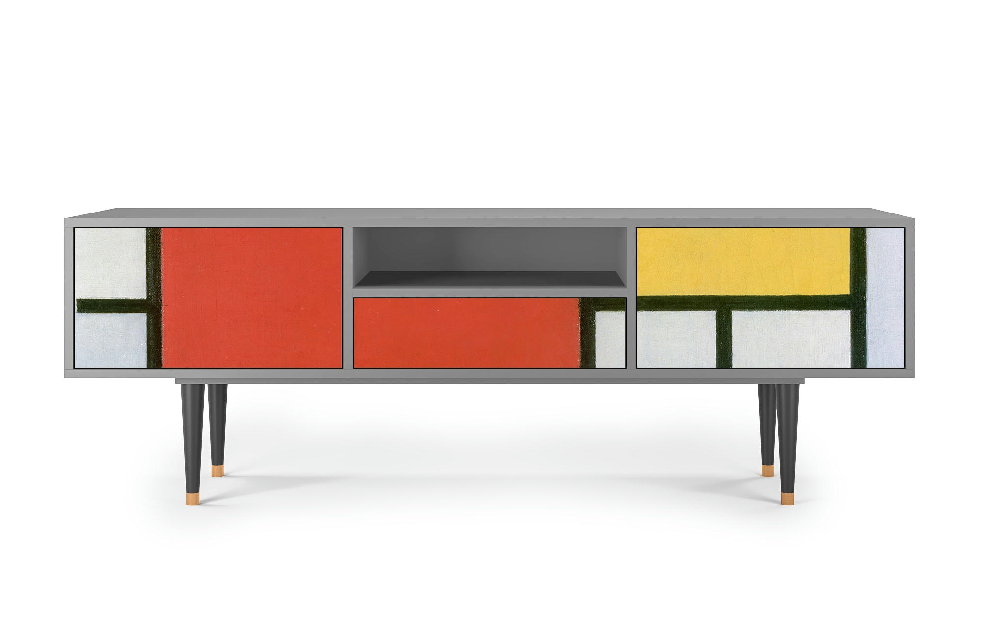 - Meuble TV  multicolore 1 tiroir et 2 portes L 170 cm