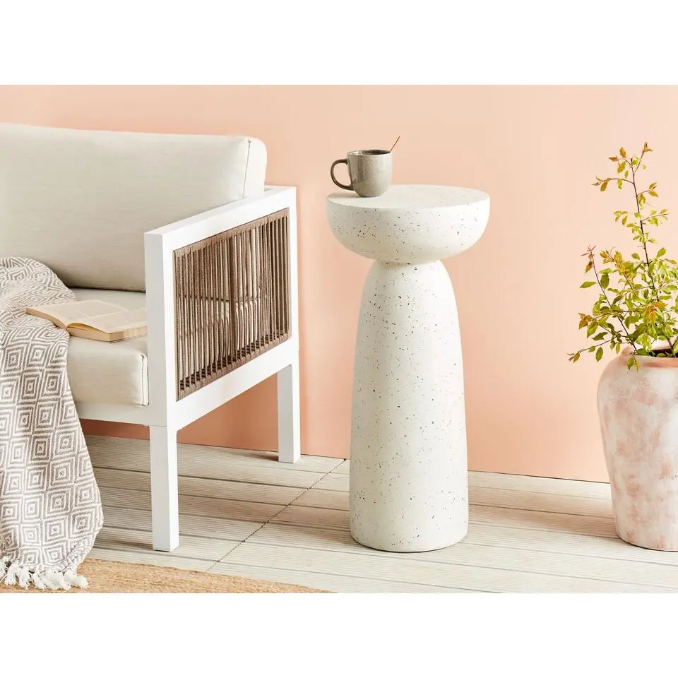 CADINI - Bijzettafel - Wit - Lichtbeton