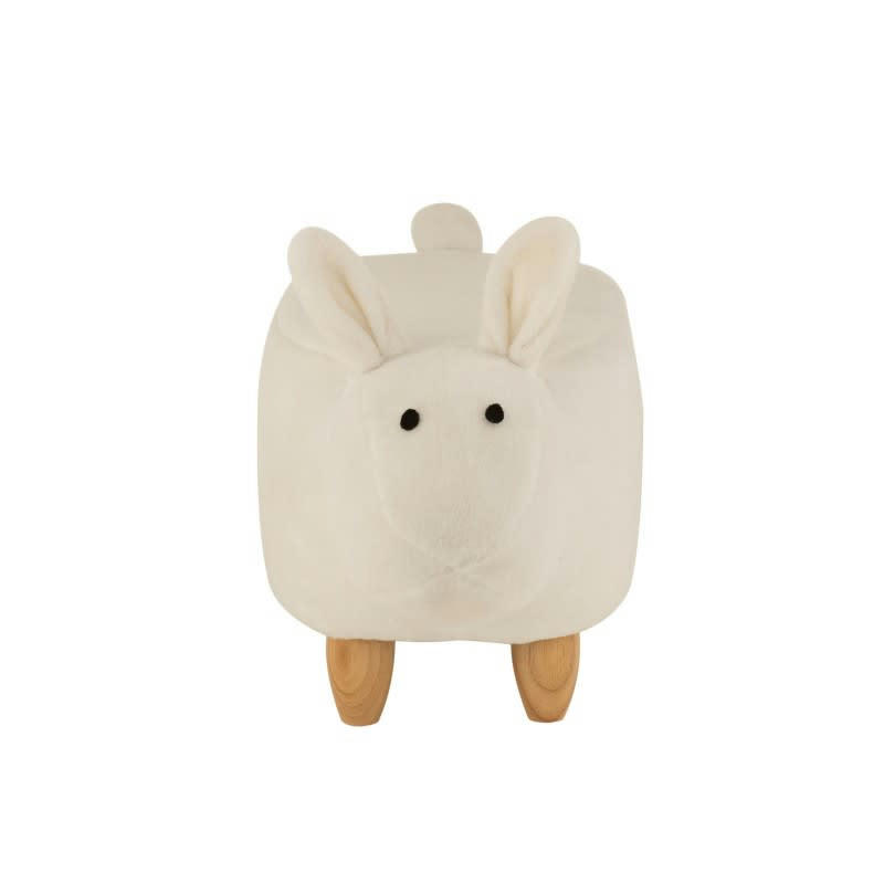 MOUTON - Chaise tabouret enfant mouton bois et textile blanc