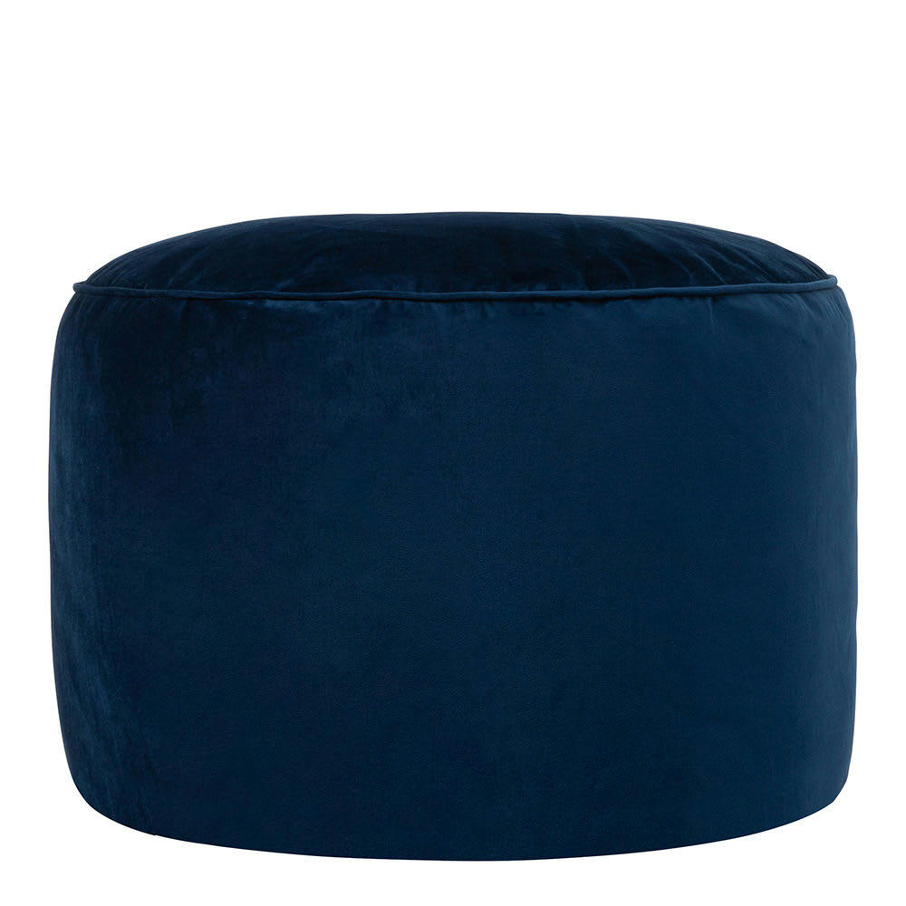 - Pouf velours bleu marine