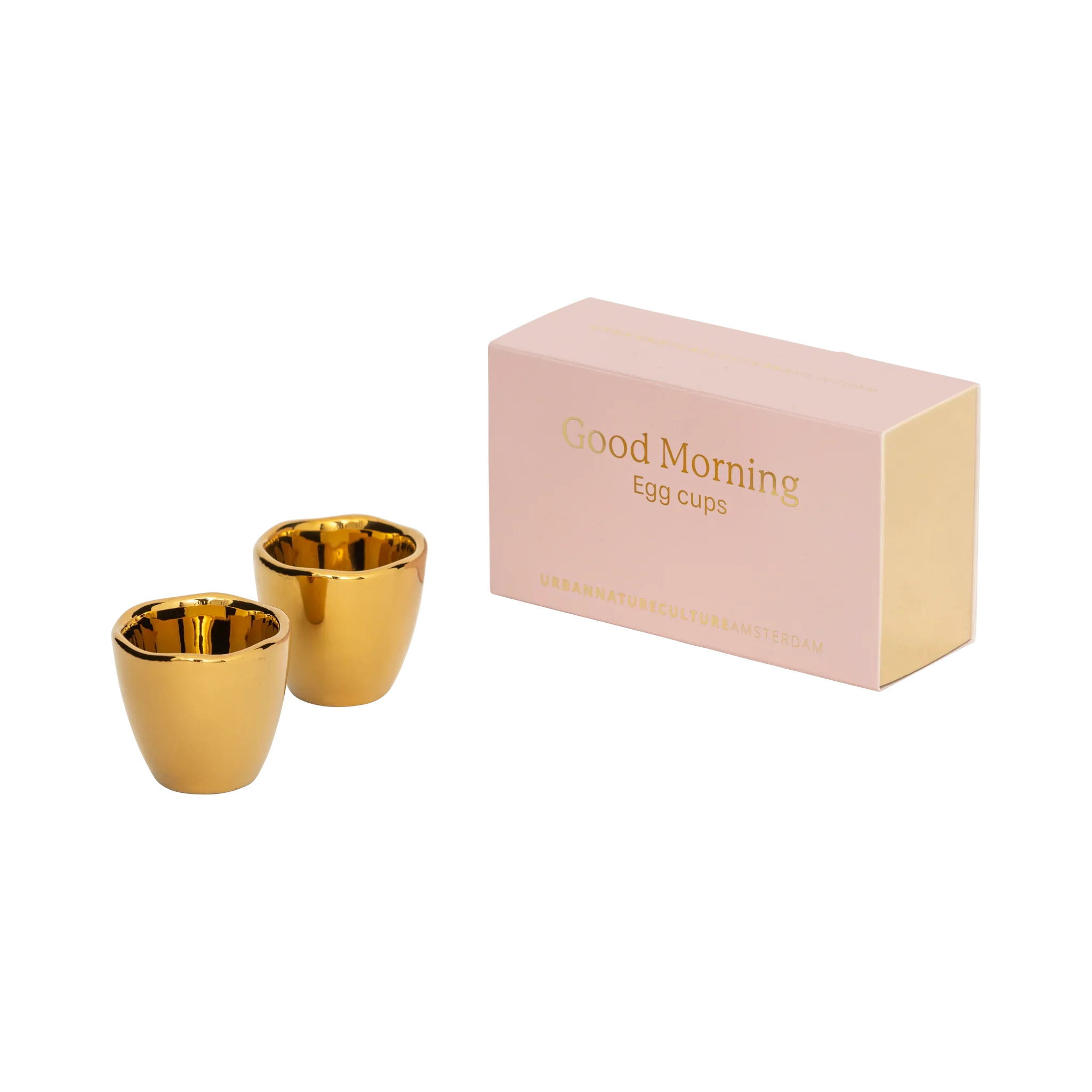 Urban Nature Culture Good Morning eierdop - Goud - set van 2 in cadeauverpakking - 5x5cm