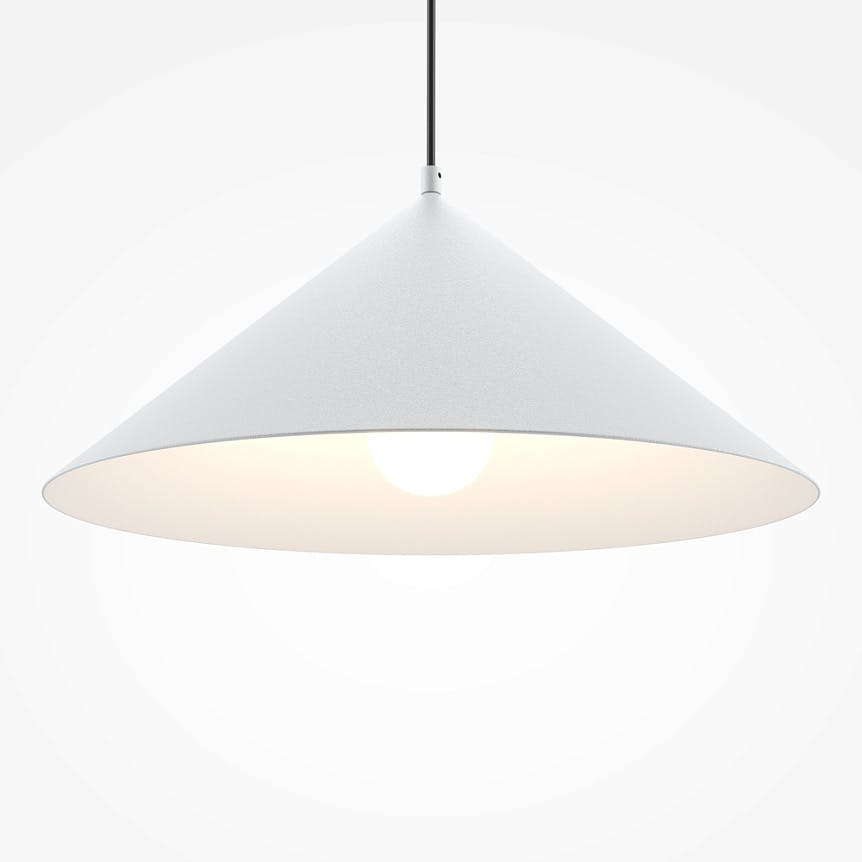 Suspension moderne de cuisine - cône blanc mat FLORA
