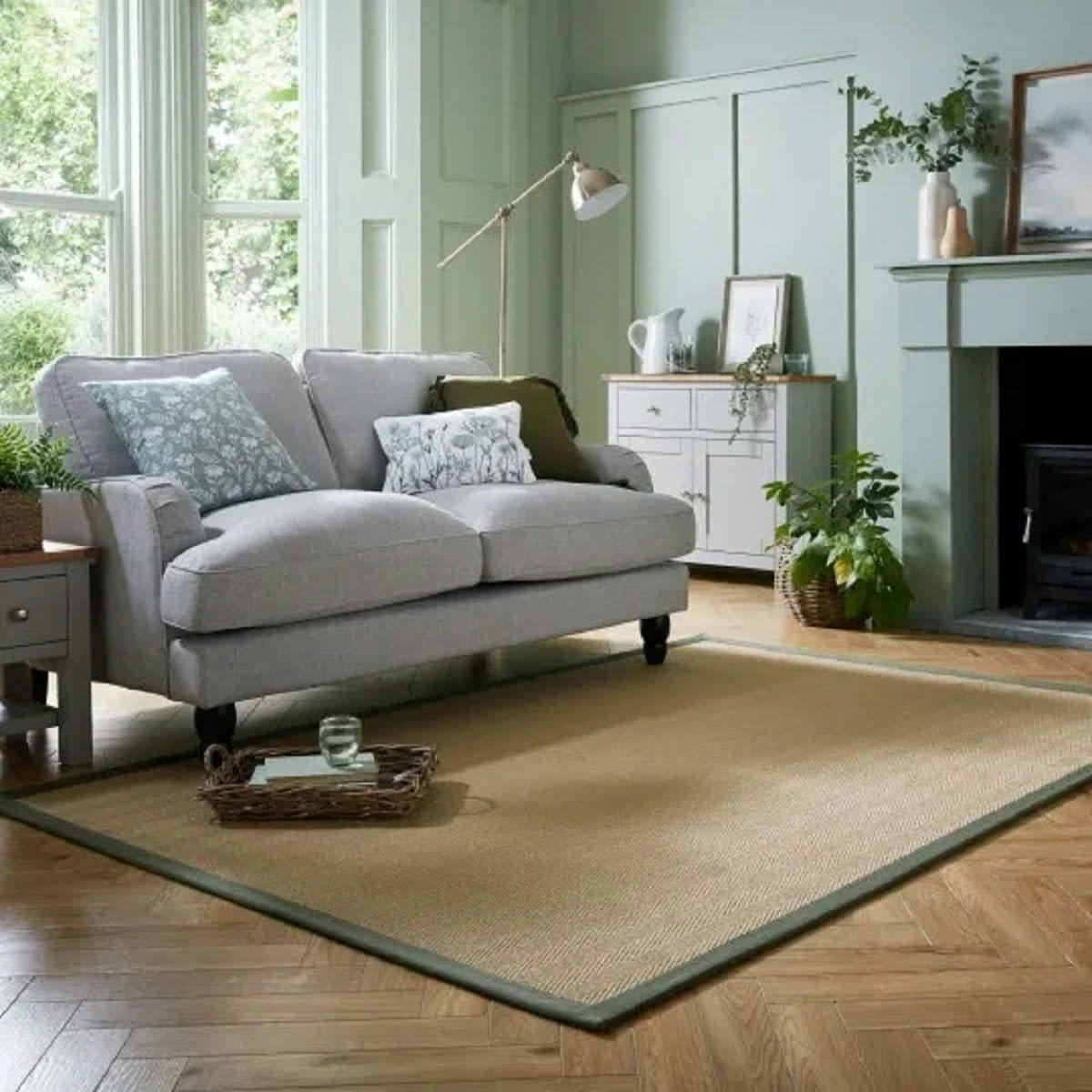 RIKA - Tapis de salon en jute vert kaki 160x230 cm