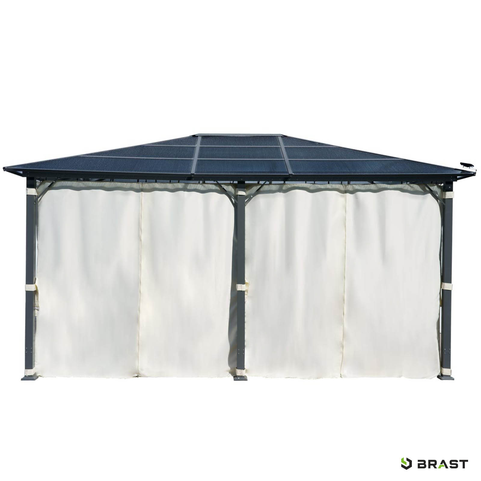 BRAST Alu-Pavillon PREMIUM 3,6x4,8m beige inkl. LEDs