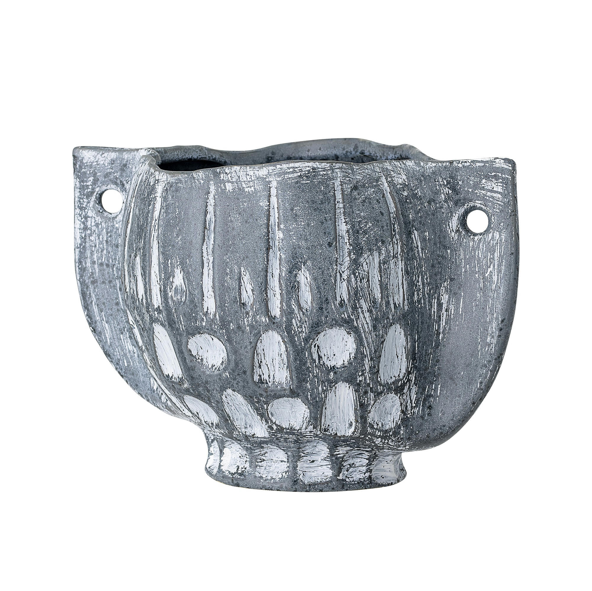 ONEY - Pot de fleurs bleu grès L26cm