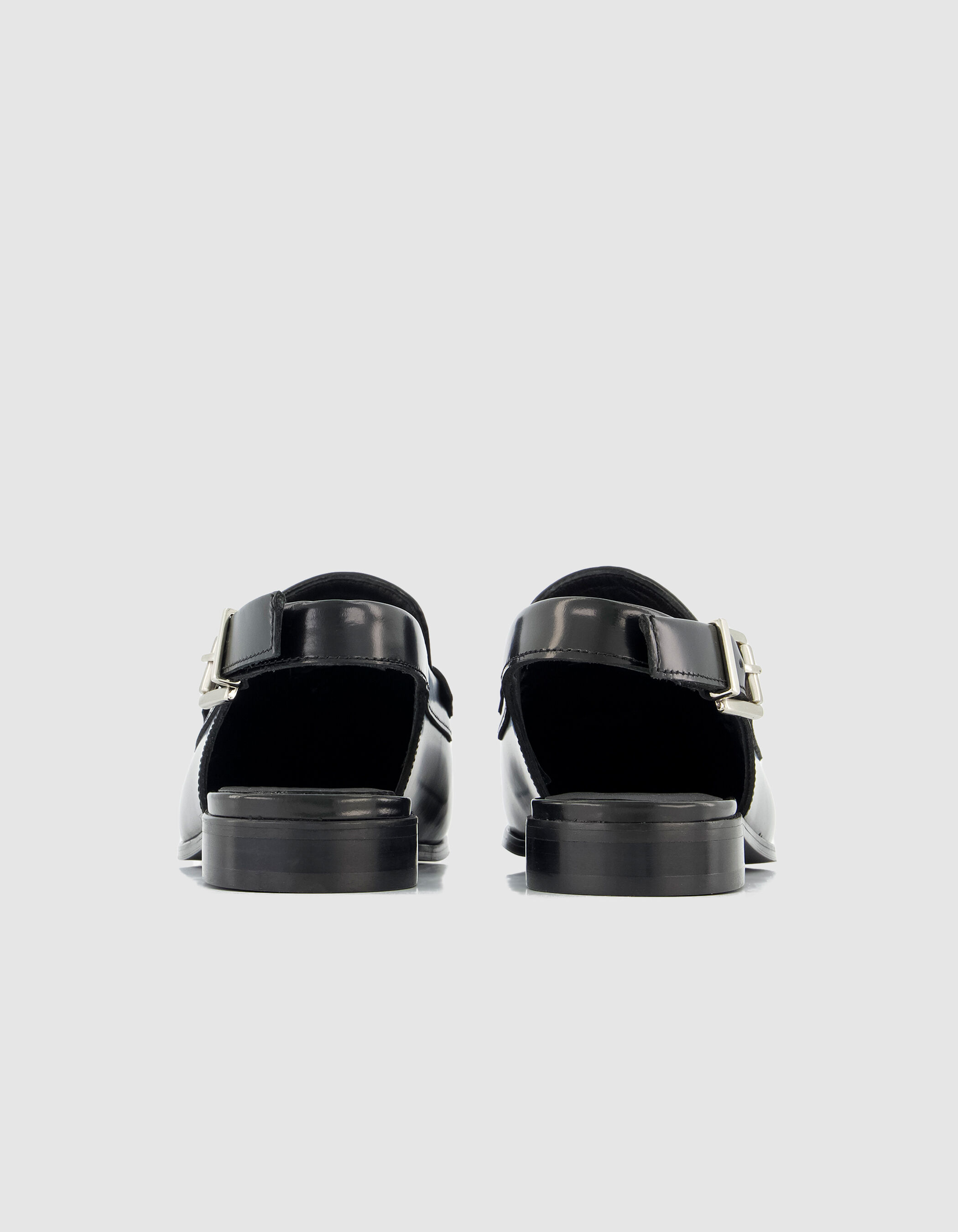 Mocassins slingbacks noirs cuir Femme