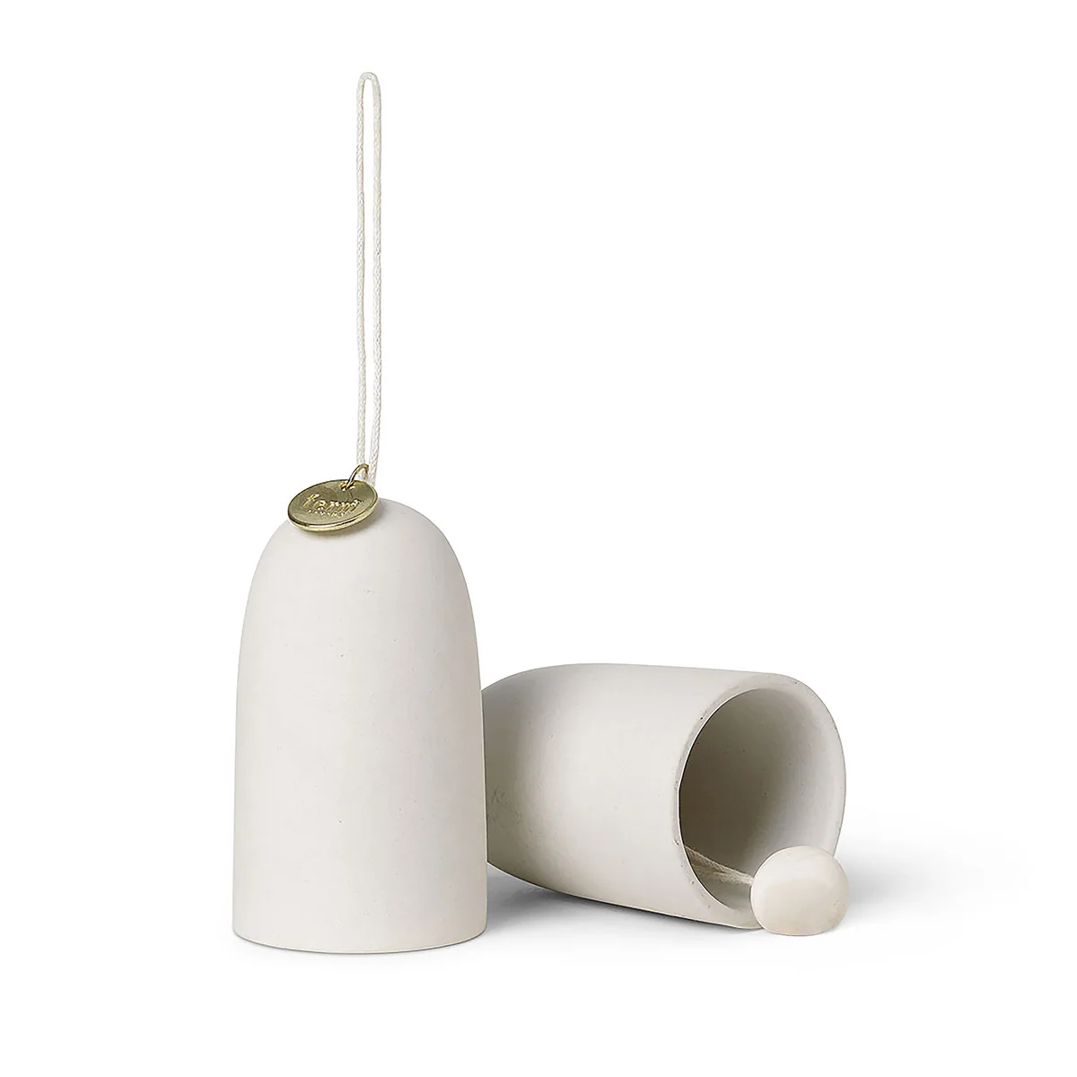 Ferm Living - Keramikanhänger Glocken, off-white (2er-Set)