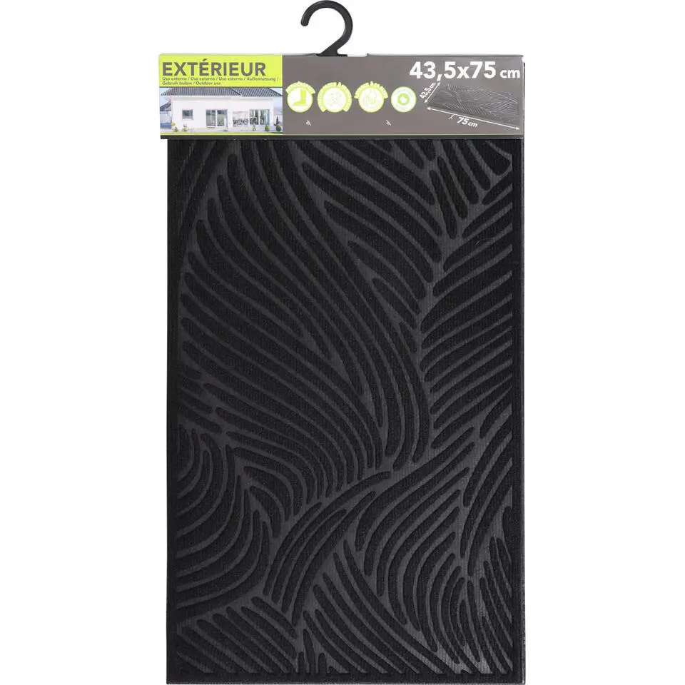Luance Deurmat Vague - zwart - rubber - rechthoek - 75 x 44 cm
