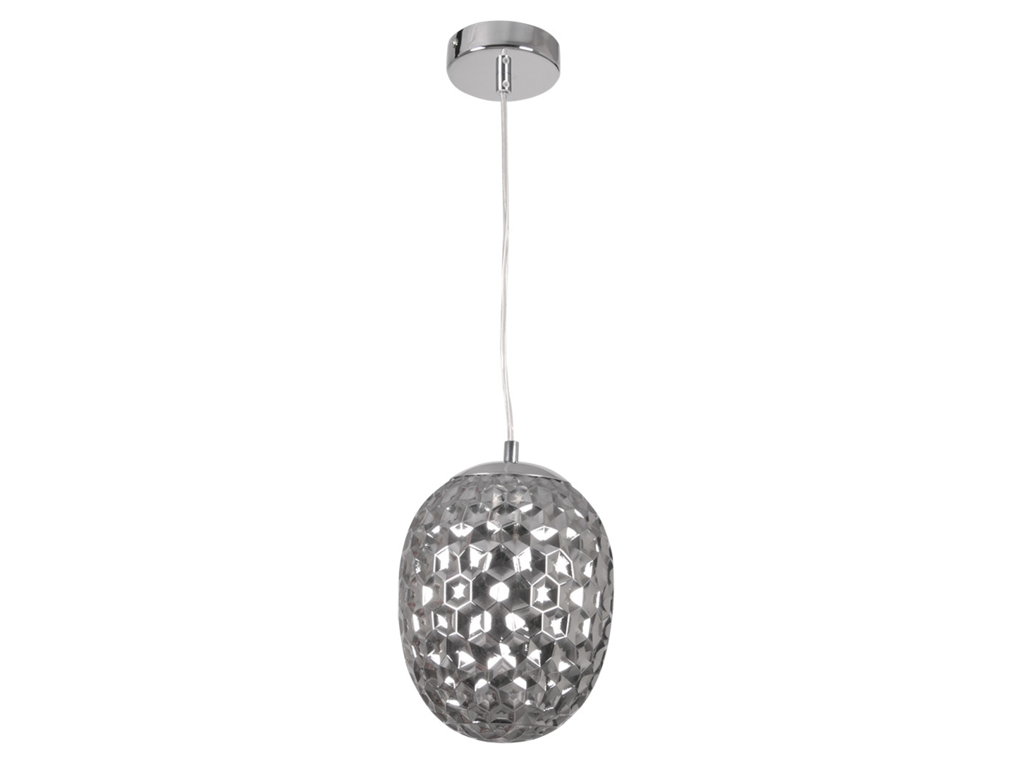 Lampa wisząca Lora szklana srebrna